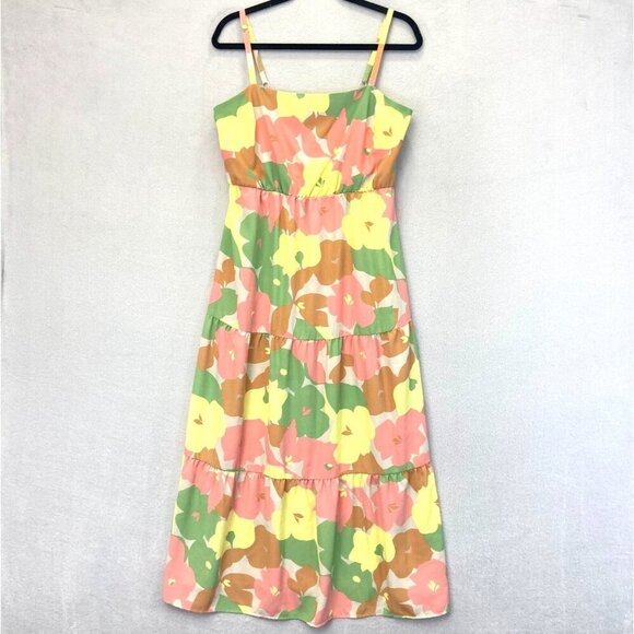 Social Standard SANCTUARY Smocked Midi Dress Large L Fiesta Pastel Floral EUC - Picture 3 of 15